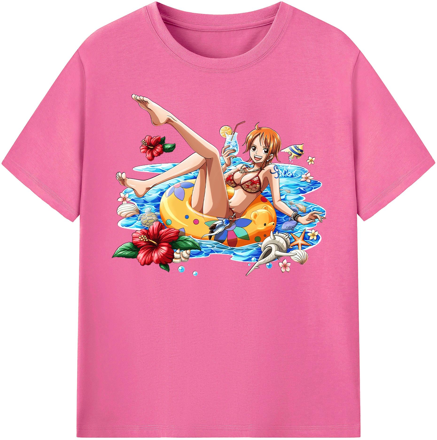 （画像用） ワンピース ナミ ONE PIECE Nami レディースカジュアルプリントTシャツ（綿100％）